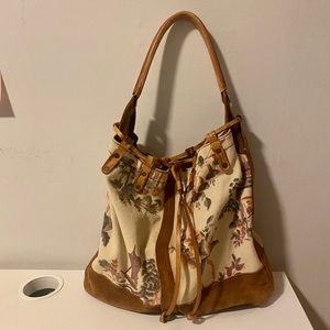 Vintage lucky brand floral bucket bag